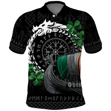 Ireland Viking Drakkar Polo Shirt Viking Blood LT9