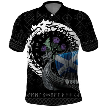 Scotland Viking Drakkar Polo Shirt Viking Blood LT9