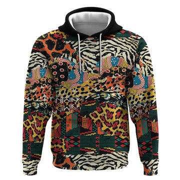 African Mixed Wild Animal Skins Hoodie LT9