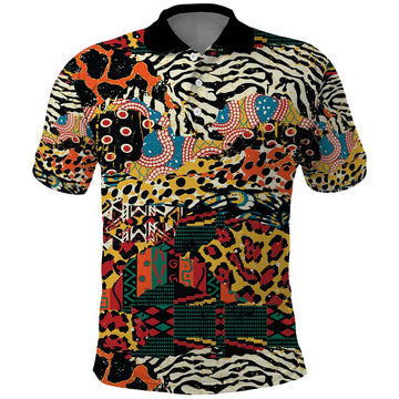 African Mixed Wild Animal Skins Polo Shirt LT9