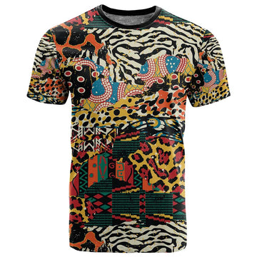 African Mixed Wild Animal Skins T shirt LT9