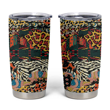 African Mixed Wild Animal Skins Tumbler Cup LT9