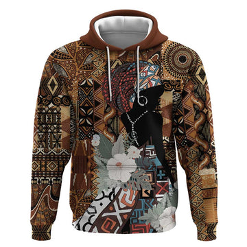 Beautiful Black Woman Hoodie African Tribal Pattern LT9