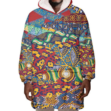 Traditional African Animal Skins Pattern Wearable Blanket Hoodie LT9
