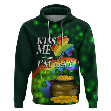 Kiss Me I'm Gay St Patricks Day Hoodie LT9
