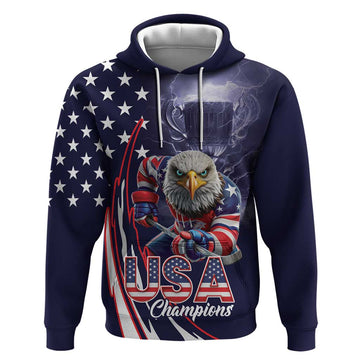 United States Ice Hockey Champions Personalized Hoodie Lets Go Boy USA Goal LT9