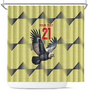 Colombia Football Custom Shower Curtain Los Cafeteros Andean Condor LT9