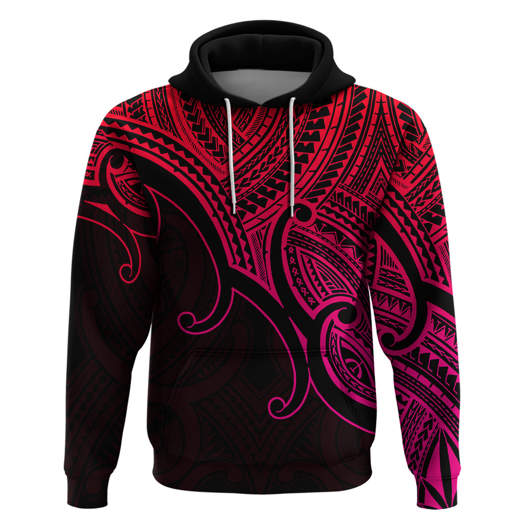 Aotearoa Polynesian Hoodie with Maori Koru Pink LT9