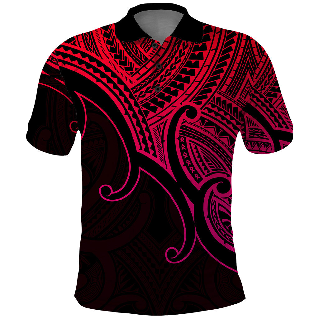 Aotearoa Polynesian Polo Shirt with Maori Koru Pink LT9