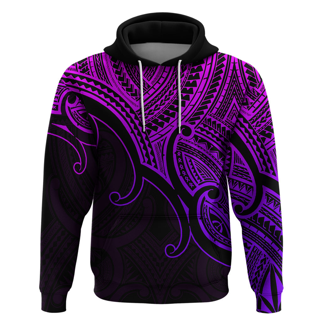 Aotearoa Polynesian Hoodie with Maori Koru Purple LT9
