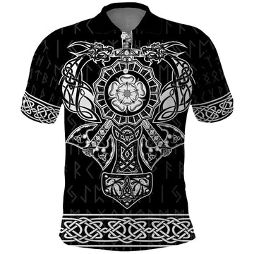 Vikings from Yorkshire Polo Shirt Black Spirit of Jorvik LT9