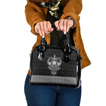 Vikings from Yorkshire Shoulder Handbag Black Spirit of Jorvik LT9