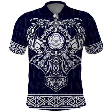 Vikings from Yorkshire Polo Shirt Blue Spirit of Jorvik LT9