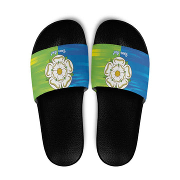 Yorkshire Heritage Personalized Slide Sandals East Yorkshire White Rose LT9