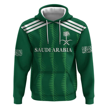 Custom Saudi Arabia Football Hoodie Green Al -Arabiyyah Concept 23-2024 LT9