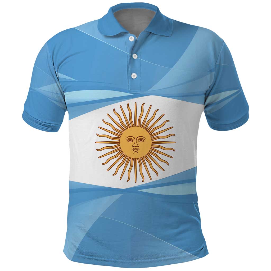 Argentina Flag Day Personalized Polo Shirt Simple Sol de Mayo LT9