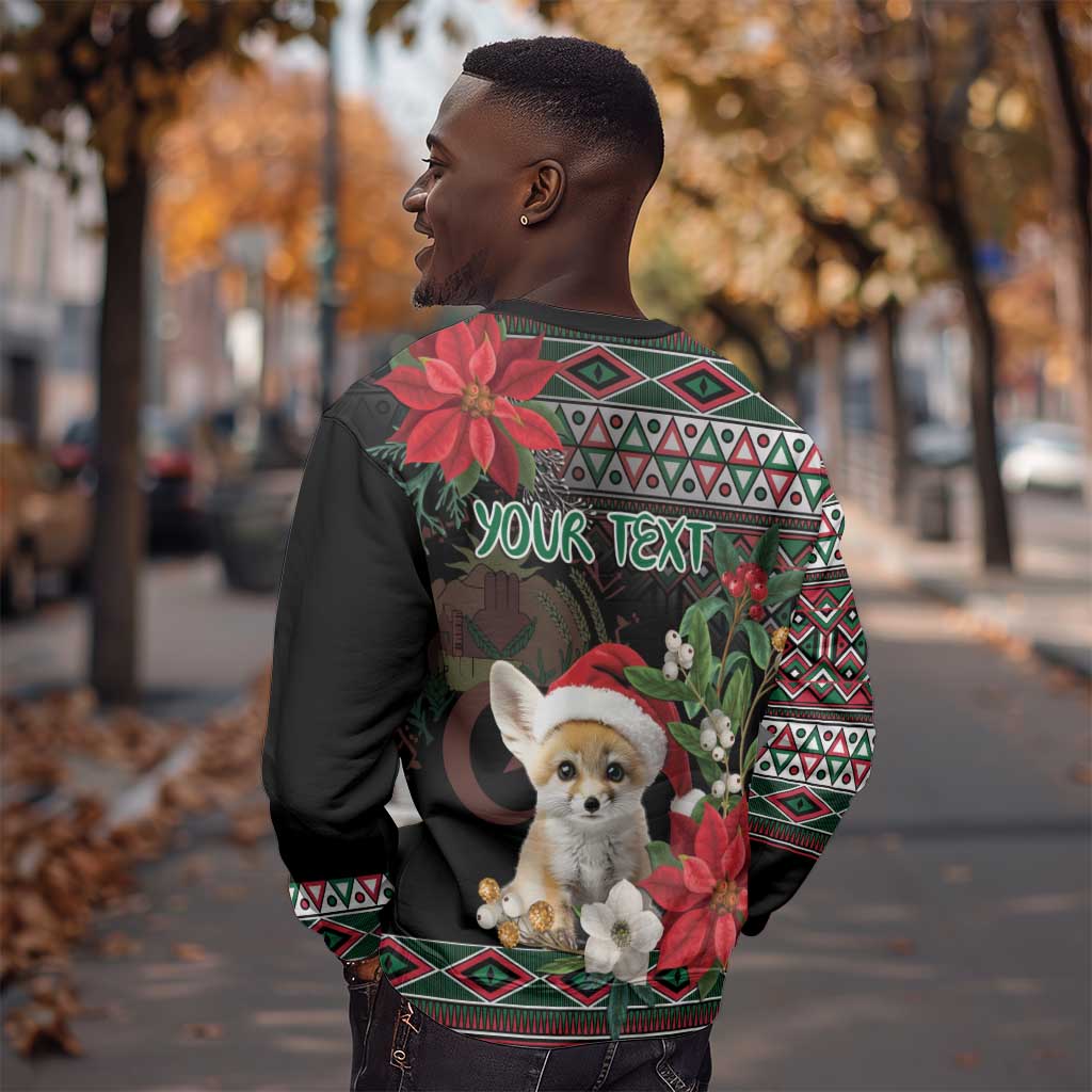 Algeria Christmas Personalized Sweatshirt Fennec Fox Santa and Traditional Pattern LT9