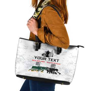 Custom New Zealand South Africa Rugby Leather Tote Bag History Commemorative World Cup Winners Unique LT9