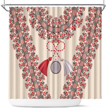 Baba Marta Day Martenitsa Shower Curtain Traditional Bulgarian Embroidery LT9
