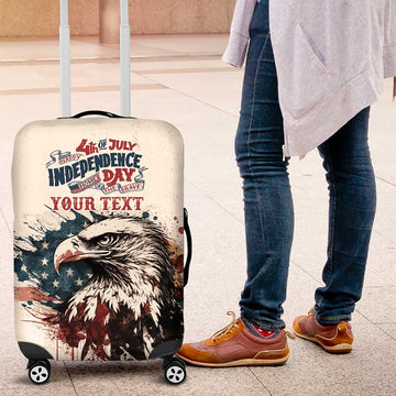 Happy Fourth of July Personalized Luggage Cover Bald Eagle USA Independence Day LT9