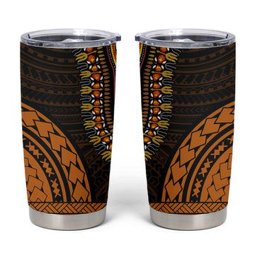 African Dashiki and Polynesian Pattern Tumbler Cup Gold LT9