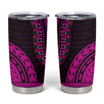 African Dashiki and Polynesian Pattern Tumbler Cup Pink LT9