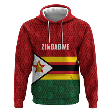 Zimbabwe Cricket Custom Hoodie Zimbabwean Pattern Flag Motif LT9