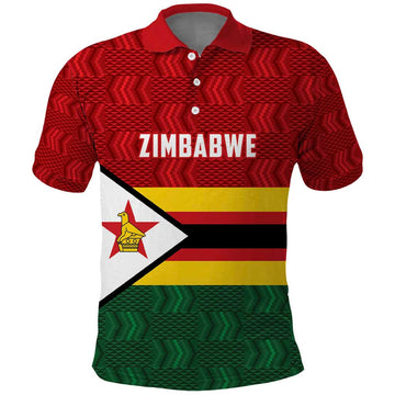 Zimbabwe Cricket Custom Polo Shirt Zimbabwean Pattern Flag Motif LT9