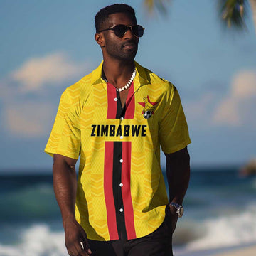 Custom Africa Football Zimbabwe Hawaiian Shirt The Warriors with Zimbabwe Bird LT9