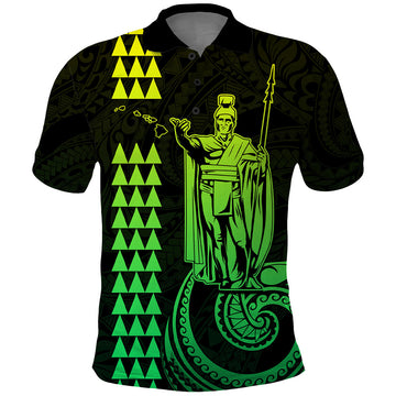 Custom Hawaii Polo Shirt King Kamehameha - Lime LT9