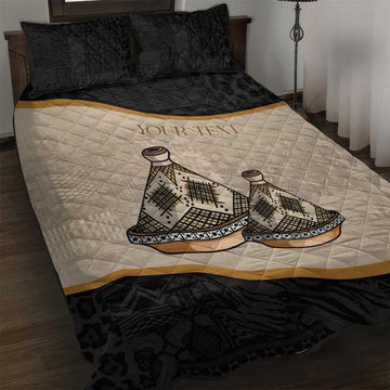 Algeria Tajine Dish Personalized Quilt Bed Set with African Tribal Pattern LT9