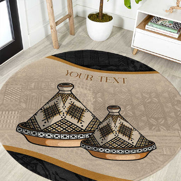 Algeria Tajine Dish Personalized Round Carpet with African Tribal Pattern LT9