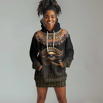 Egypt Eyes Of Horus Hoodie Dress with Egyptian Hieroglyphs LT9