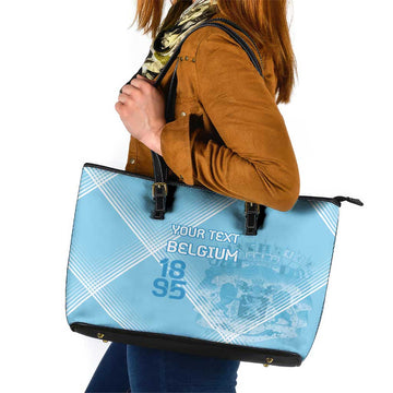 Custom Belgium 1895 Football Leather Tote Bag De Rode Duivels Come Together LT9