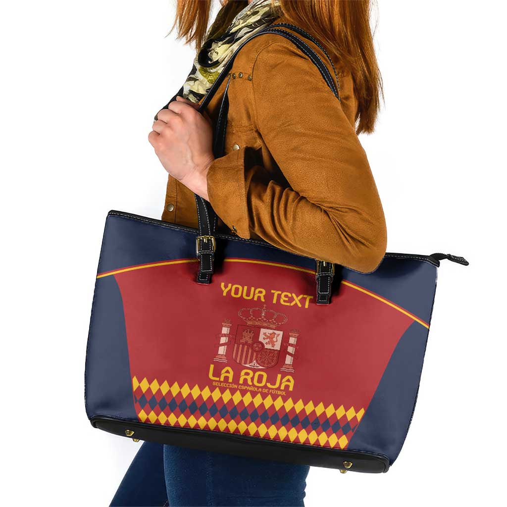 Custom Spain Football Leather Tote Bag Come on La Roja LT9