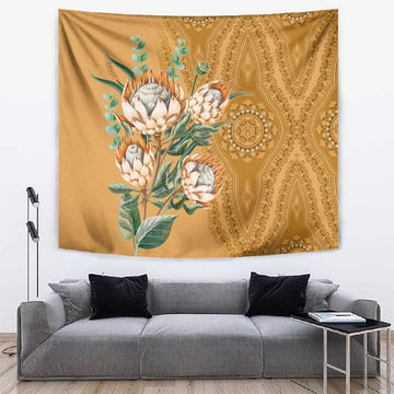 Afro King Proteas Dashiki Motif Tapestry Gold Style LT9