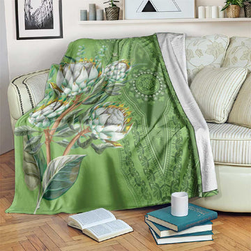 Afro King Proteas Dashiki Motif Blanket Green Style LT9