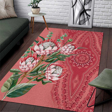 Afro King Proteas Dashiki Motif Area Rug Peach Style LT9