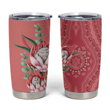 Afro King Proteas Dashiki Motif Tumbler Cup Peach Style LT9