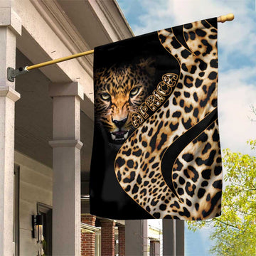 Afro Leopard Skin Pattern Garden Flag Version 01 LT9