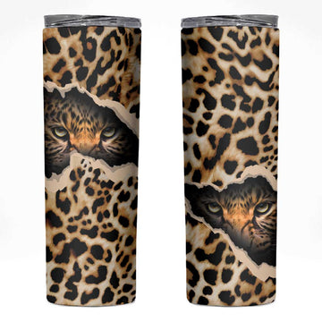 Afro Leopard Skin Pattern Skinny Tumbler Version 02 LT9