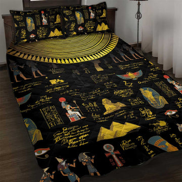 Ancient Egypt and Hieroglyphs Quilt Bed Set LT9