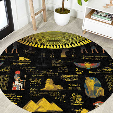 Ancient Egypt and Hieroglyphs Round Carpet LT9