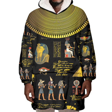 Ancient Egypt and Hieroglyphs Wearable Blanket Hoodie LT9