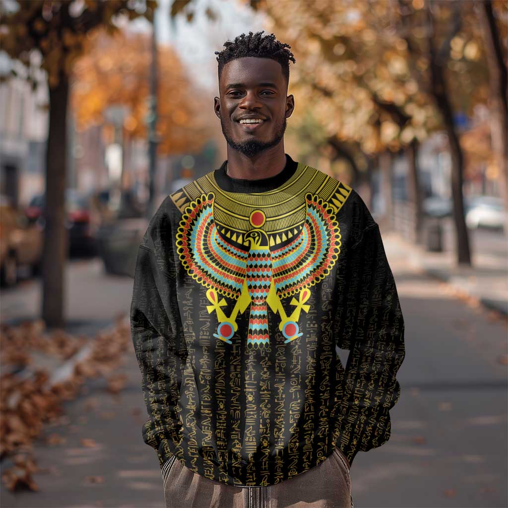 Ancient Egyptian Sweatshirt Symbol of Horus The Falcon God LT9