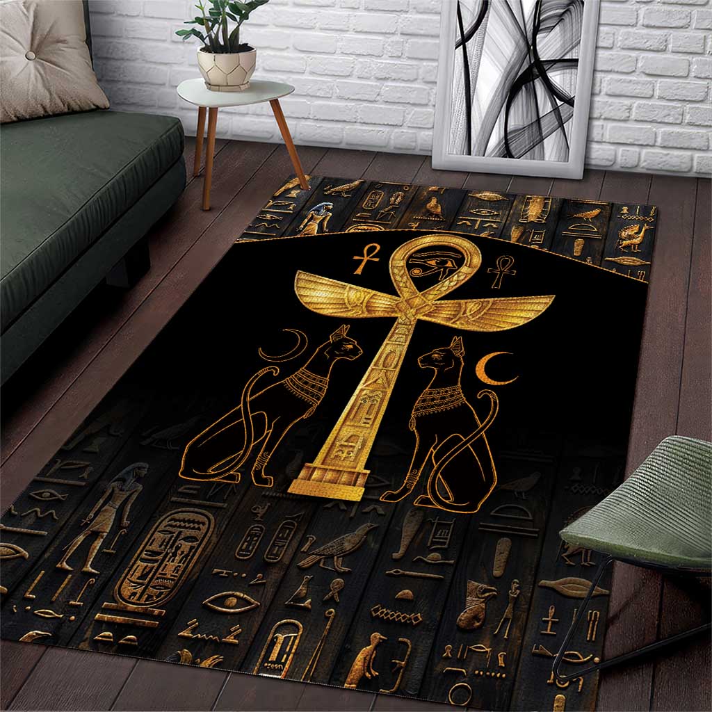 Ankh with Eye of Horus Area Rug Ancient Egypt Culture LT9