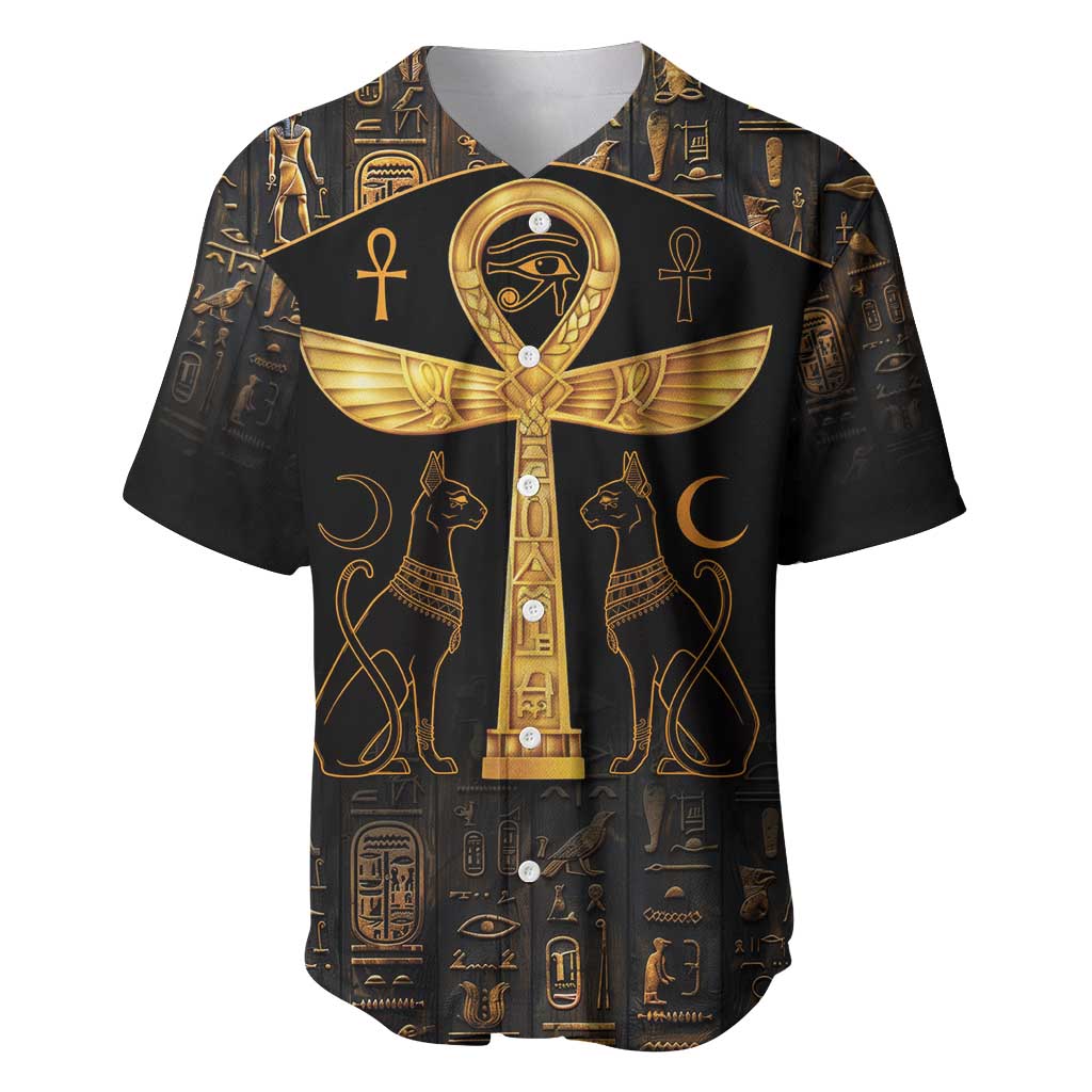 Ankh with Eye of Horus Baseball Jersey Ancient Egypt Culture LT9