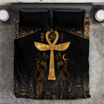 Ankh with Eye of Horus Bedding Set Ancient Egypt Culture LT9