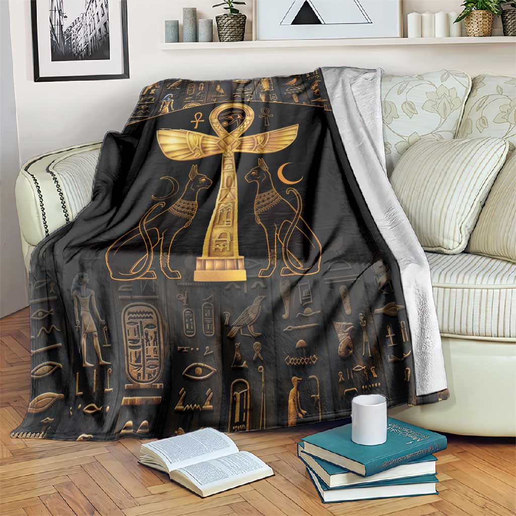 Ankh with Eye of Horus Blanket Ancient Egypt Culture LT9