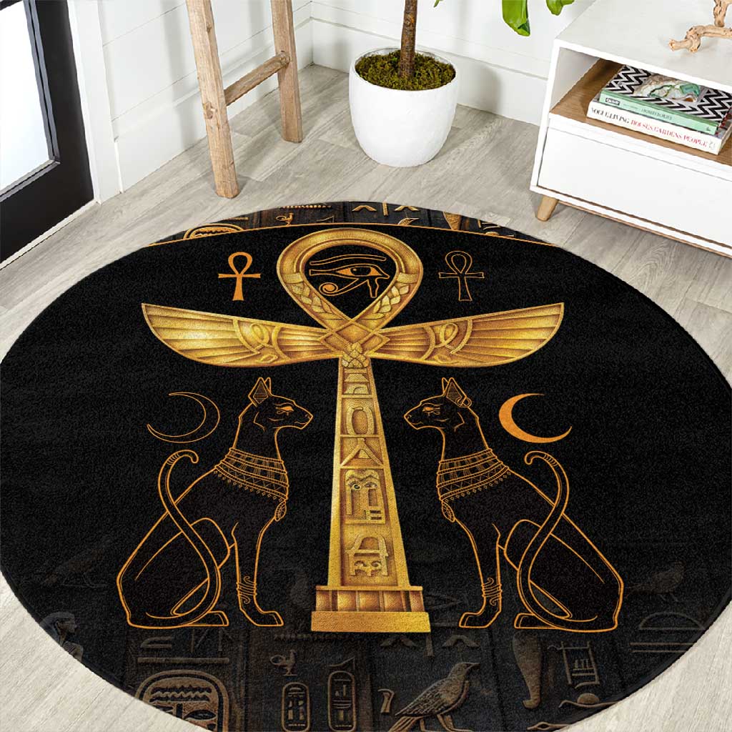 Ankh with Eye of Horus Round Carpet Ancient Egypt Culture LT9